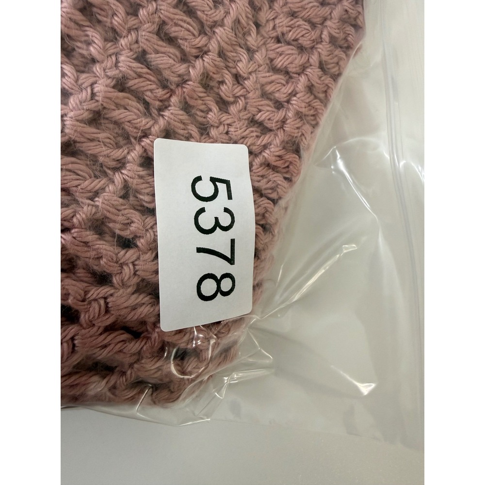 Crochet Shawl Wrap OS Dusty Rose Pink Floral Fringe Boho Triangle Wrap - Picture 8 of 8